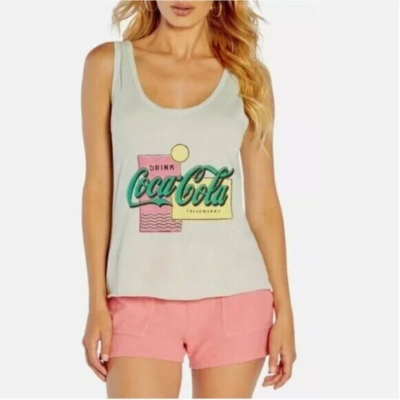 NWT Wildfox Lyla Drink Coke Cotton Graphic Tank - M - Picture 1 of 6